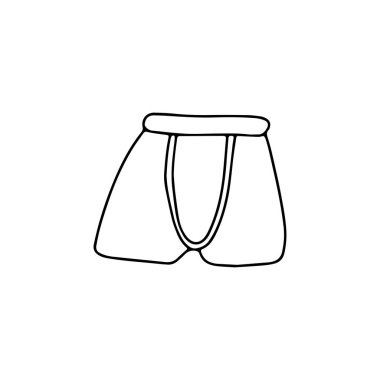 Karalama tarzında erkek donu. El çizimi vektör çizimi beyaz arkaplanda izole edildi. Siyah mürekkep.