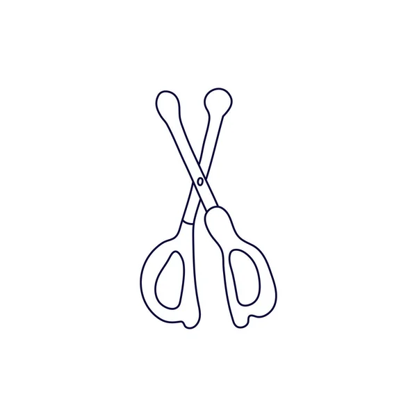 Ciseaux Ongles Bébé Avec Bords Arrondis Dans Style Doodle Illustration — Image vectorielle
