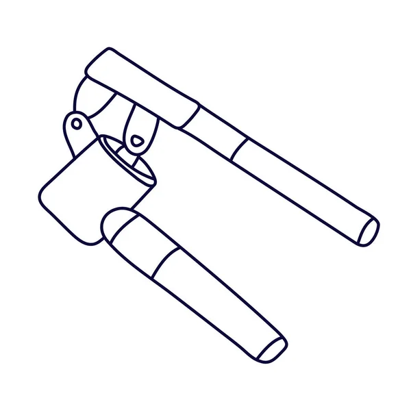 Knoblauchpresse Doodle Stil Handgezeichnete Vektordarstellung Schwarzer Tinte Isoliert Auf Weißem — Stockvektor