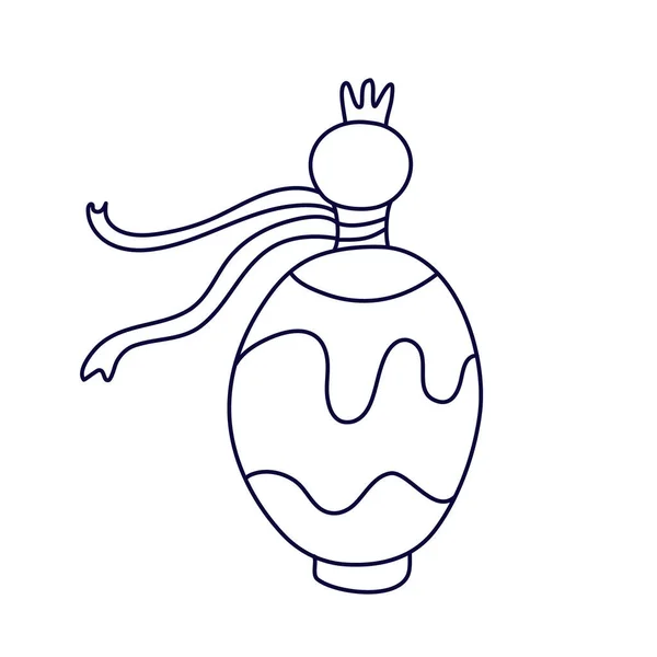 Garrafa Perfume Decorado Com Fitas Estilo Doodle Ilustração Vetorial Desenhada — Vetor de Stock