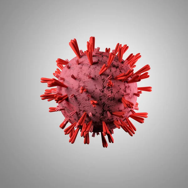Коронавирусный Ковид Трехмерная Клетка Изолирована Сером Фоне — стоковое фото