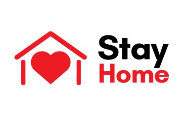 Evde kal. Coronavirus 'a karşı kampanya, covid-19, 2019-ncov. Parmak izi ve pul afişi. İleti beyaz arkaplanda izole edildi.