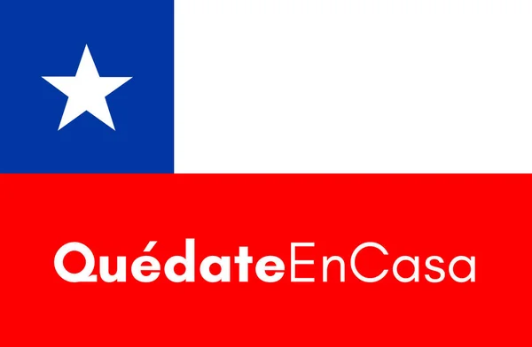 스페인어 Quedate Casa Chile 칠레에 코로나 바이러스에 Covid 2019 Ncov — 스톡 벡터