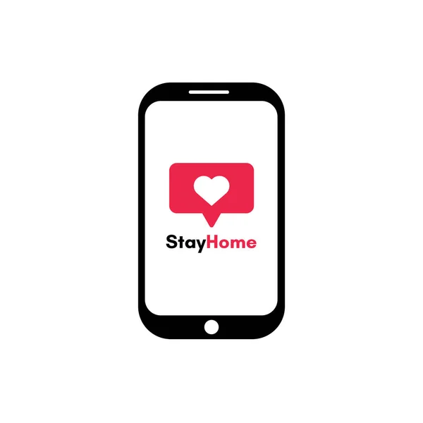 Stay Home Smartphone Kampagne Gegen Coronavirus Covid 2019 Ncov Plakat — Stockvektor