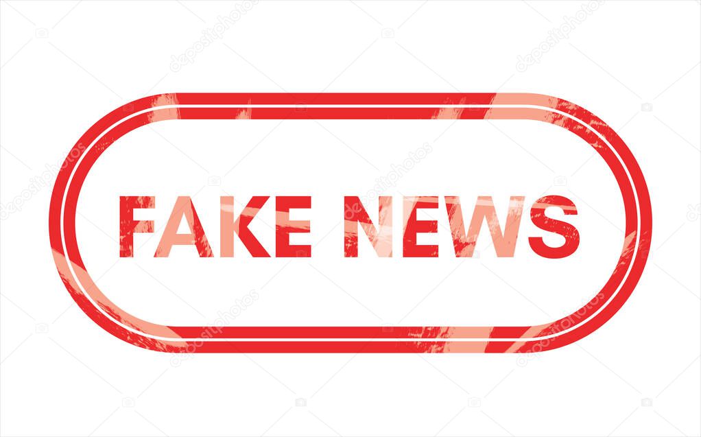 Fake news vector rubber stamp isolated on white background. Message against disinformation and fraud about coronavirus covid-19.