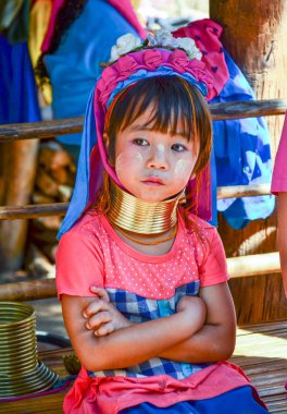 Long-necked Kayan girl in Thailand clipart