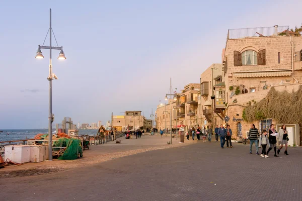 The old city of Jaffa at night — Stock Photo, Image