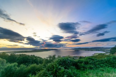 Loch Broom Wester Ross, İskoçya'da on Sunset