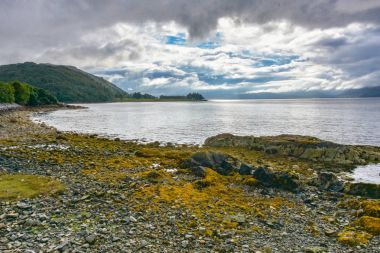Loch Linnhe, İskoçya üzerinde dramatik günbatımı
