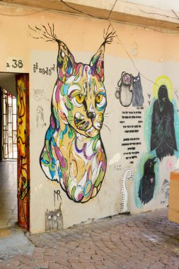 Güney Tel Aviv, kalça sokaklarında graffitti sanatı 