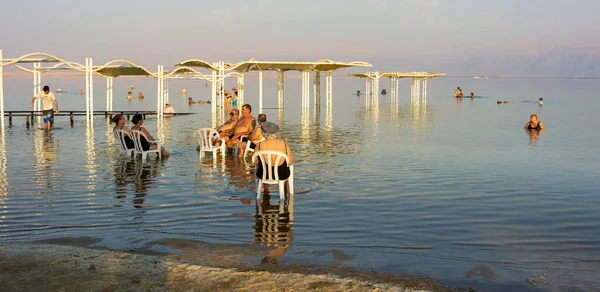 Dead Sea Israel Oct 2019 Les Personnes Âgées Profitent Des — Photo