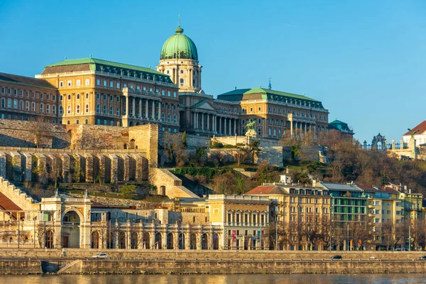 Budapest Dec 2019 Panoramic Views Buda Side Budapest Danube River — 图库照片