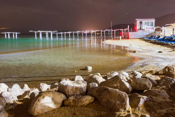 Creative Image Dead Sea Night Showing Salt Formations — Stock Photo, Image