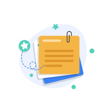 Yellow post note sticker. Sticky note. Yellow sticker