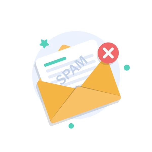 Spamming Mailbox Concept Spam Warning Vector Illustration — стоковый вектор