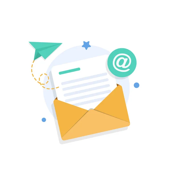 Email Messaggistica Campagna Email Marketing — Vettoriale Stock