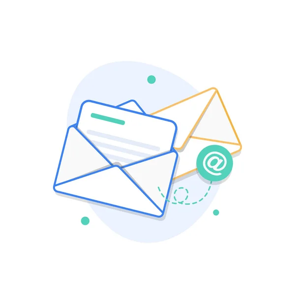 Email Messaging Email Marketing Campaign Flat Design Icon Vector Illustration — Stock Vector