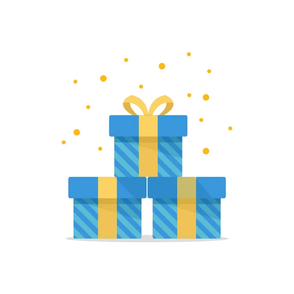 Έκπληξη Σετ Δώρου Ιδέα Δώρο Ιδέα Έννοια Κουτί Δώρου Επίπεδη — Διανυσματικό Αρχείο