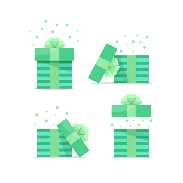 Surprising Gift Set Gift Idea Concept Gift Box Flat Design — Stock Vector