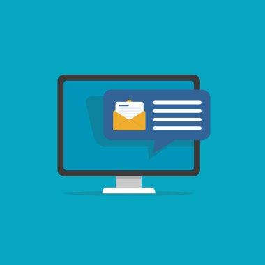 E- posta bildirim konsepti. Bilgisayar ekranında yeni e- posta