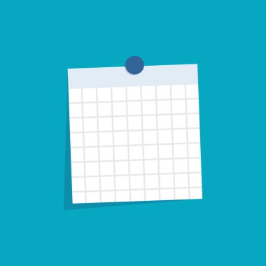 Ataç Vektörü illüstrasyonlu beyaz kağıt not