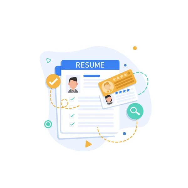 Continuem Conceito Busca Recrutamento Emprego Ilustração Vetorial Ícone Design Plano — Vetor de Stock