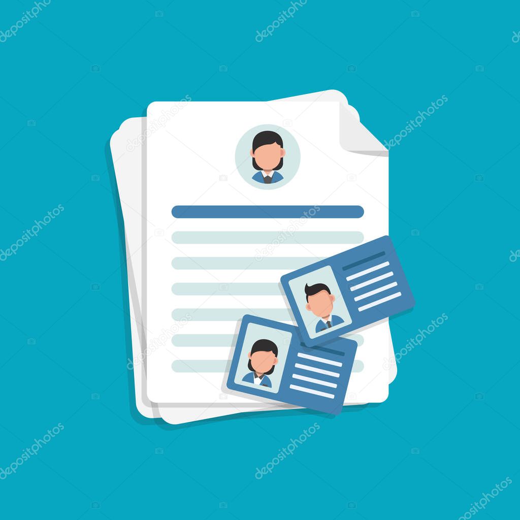 Profile,Document design concept,flat cartoon style of user or profile,flat design icon vector illustration