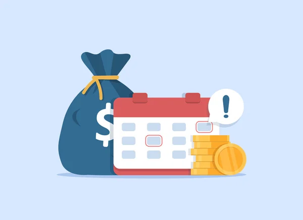 Calendar Money Payment Date Reminder Budget Financial Planning — ストックベクタ
