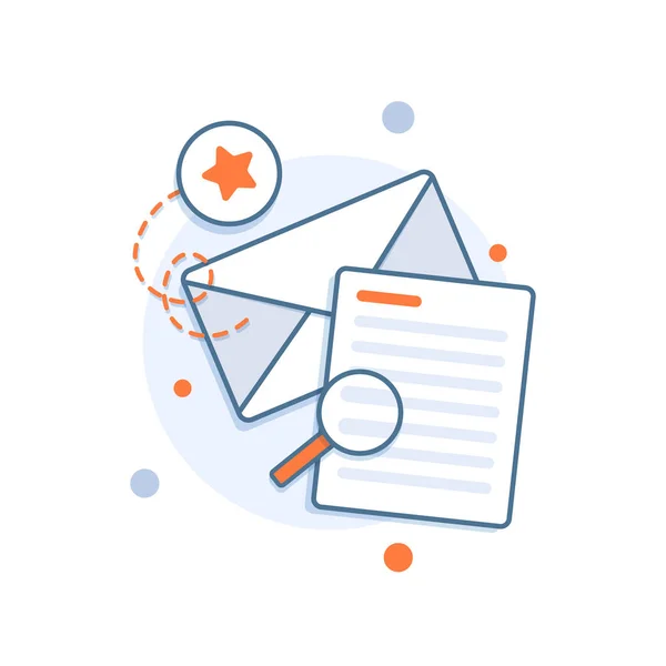 Email Mensagens Campanha Email Marketing Ilustração Vetorial Ícone Design Plano — Vetor de Stock