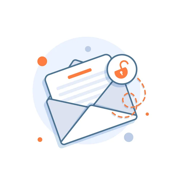 Email Security Concept Secure Email Icon Flat Design Icon Vector — Stock Vector