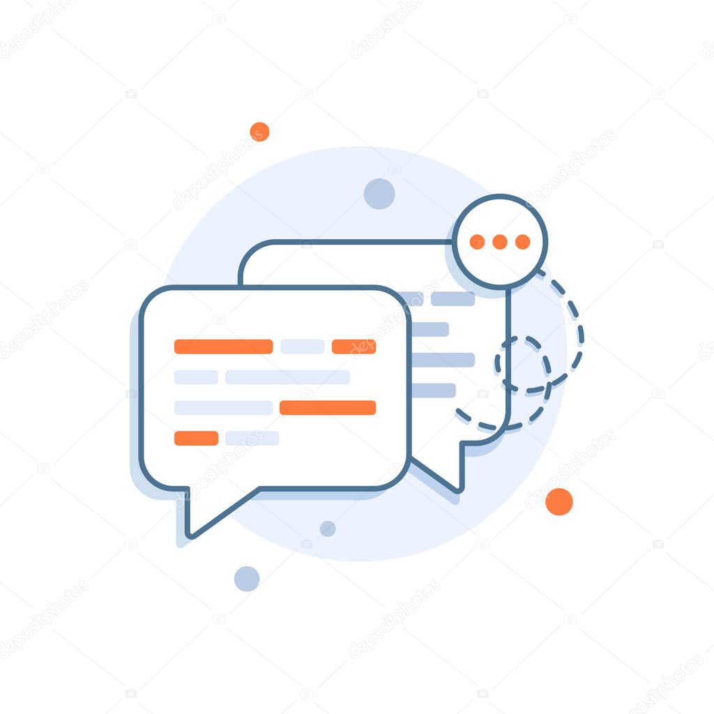 Chat Message Bubbles Vector Icon,flat design icon vector illustration