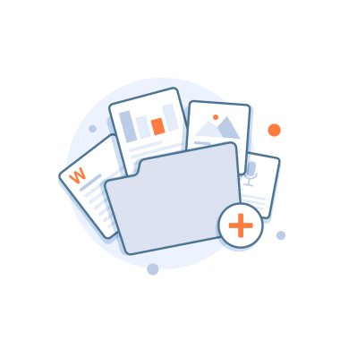 open folder icon. Folder with documents,flat design icon vector illustration clipart