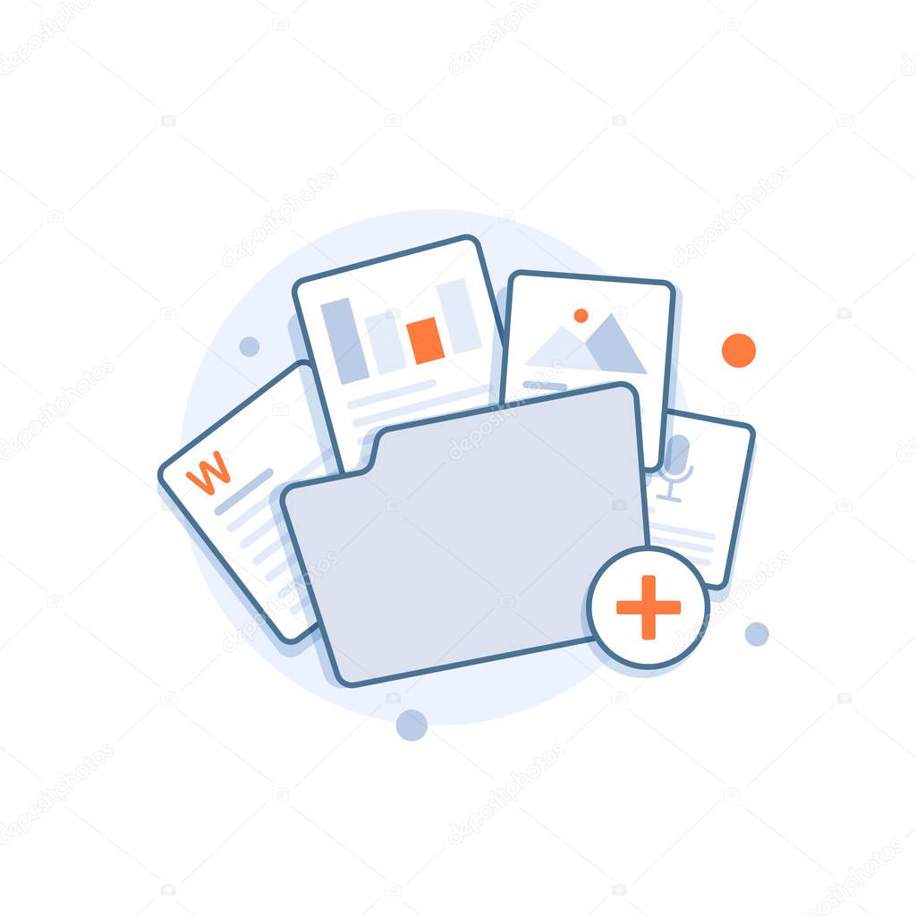 open folder icon. Folder with documents,flat design icon vector illustration