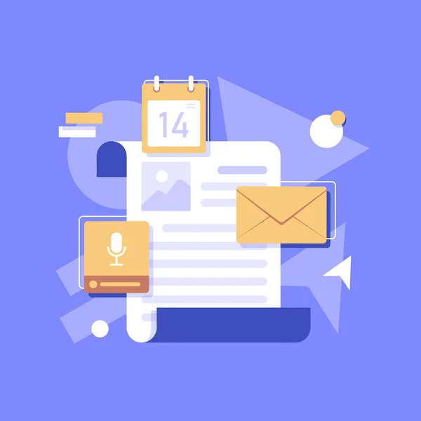 Mail Üzenetküldés Mail Marketing Kampány Lapos Design Ikon Vektor Illusztráció — Stock Vector