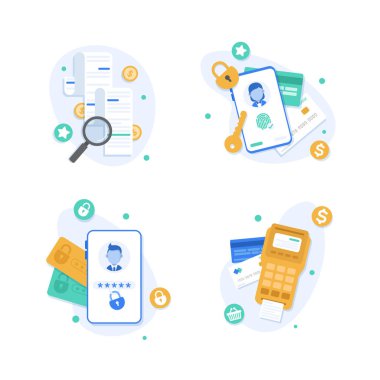 Cep telefonu ve internet bankacılığı. Kredi kartıyla çevrimiçi ödeme güvenlik işlemi. Koruma alışverişi