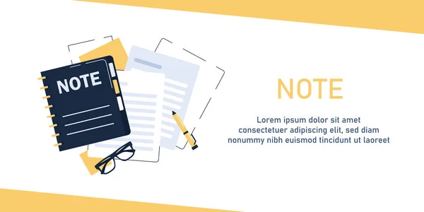 Notities Maken Memo Symbool Van Het Nemen Van Notities Vlakke — Stockvector