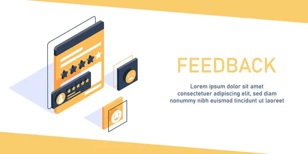 Feedback Concept Revisión Clientes Evaluación Usabilidad Concepto Isométrico Del Sistema — Archivo Imágenes Vectoriales