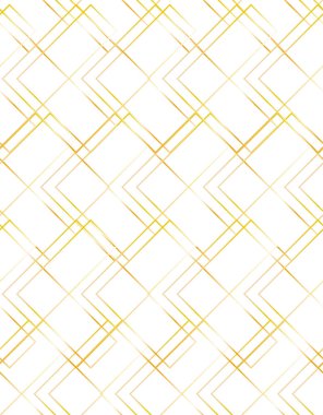  Kusursuz geometrik desen. Altın ince çizgiler. Tasarım şablonu, tekstil, kumaş, ambalaj kağıdı, lazer kesim ve oyma için..