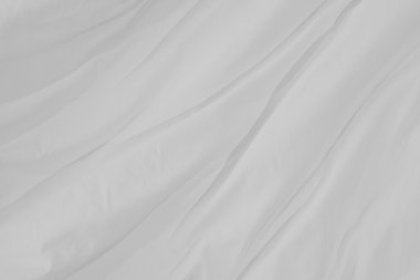 Üstten Görünüm yatak çarşafları giderilmesi, beyaz kumaş doku buruşuk.
