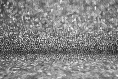 Gümüş karanlık elmas parlak parıltı soyut bokeh Noel arka planı için
