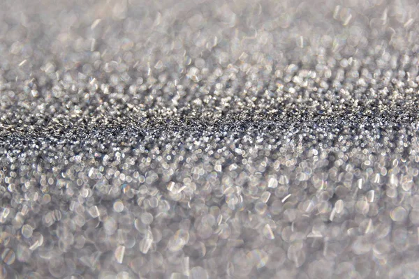 Argent diamant foncé brillant paillettes abstraites bokeh pour fond de Noël — Photo