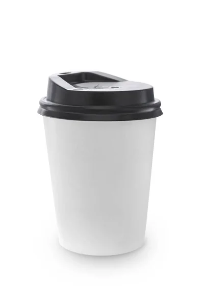 Пустая чашка кофе бумаги изолировать на белом фоне для макета — стоковое фото