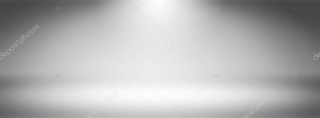 Simple panorama wide screen white gradients light Blurred Background,Easy to make beauty pretty copy spaces as contemporary backdrop