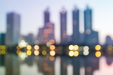 Soyut dairesel bokeh, gece cityscape için arka plan bulanık