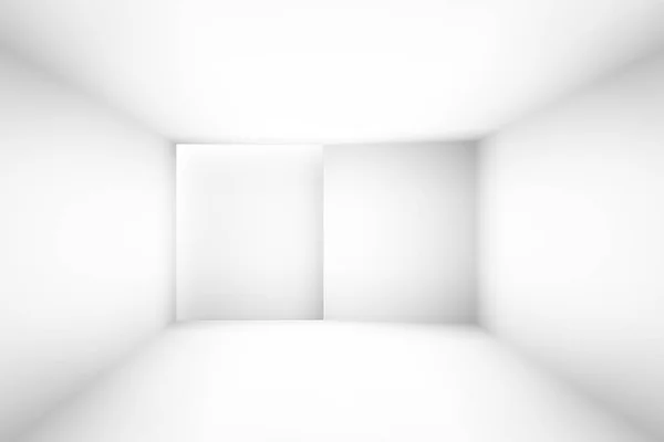 Absztrakt fehér egyszerű üres szoba kiemeli a jövő. Építészeti háttér használ minket hátteret. 3D-s illusztráció és renderelés — Stock Fotó