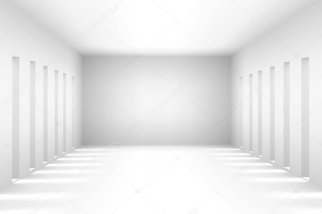 Abstract white simple empty room highlights future