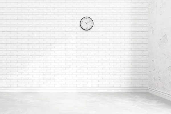 Blank white brick wall interior with ligt shadow from windows for design,3D illustration and rendering room Stock Picture