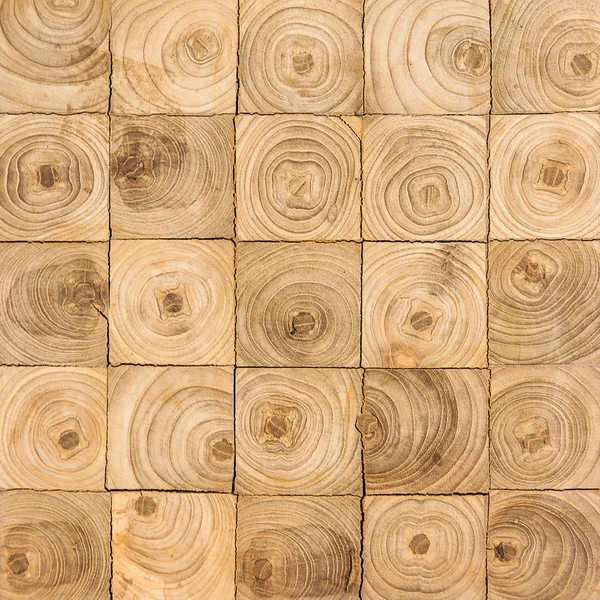 Trozos de forma cuadrada de madera de teca tocones textura de fondo — Foto de Stock