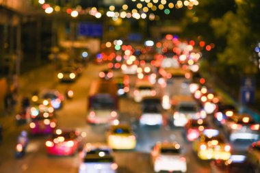 trafik sıkışıklığı gece acele saat yol şehir arka planı için