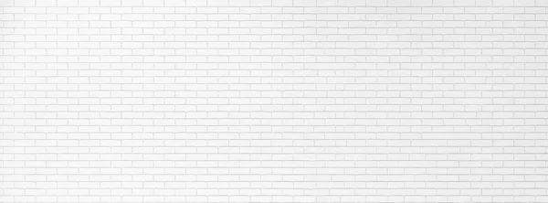 White Brick Wall Texture Banner Design. Empty Abstract Wide Screen Background for Presentations . A Lot of Space for Text Composition art image, website, magazine or graphic for commercial campaign — Stock Photo, Image